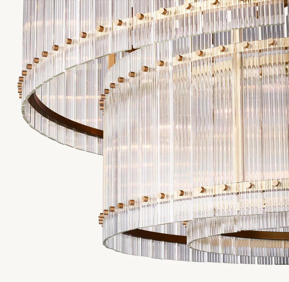 San Marco Handmade Glass 2-Tier Round Chandelier 48"