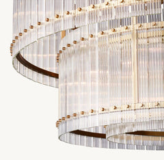 San Marco Handmade Glass 2-Tier Round Chandelier 48"