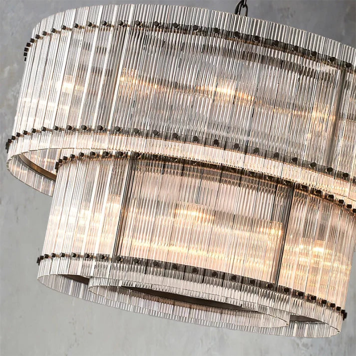 San Marco Handmade Glass 2-Tier Round Chandelier 48"
