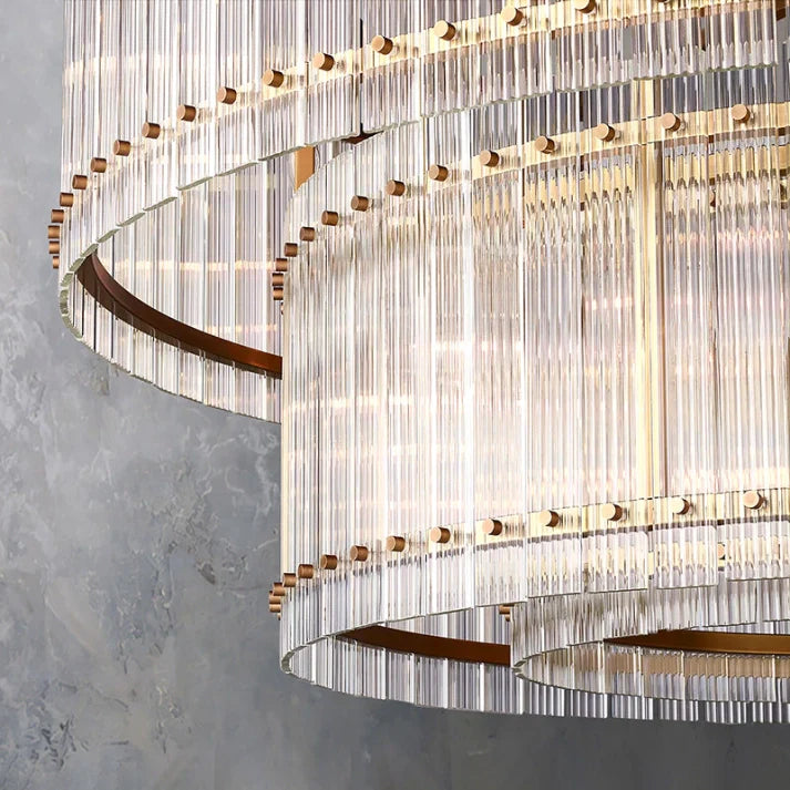 San Marco Handmade Glass 2-Tier Round Chandelier 60"