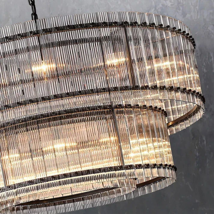 San Marco Handmade Glass 2-Tier Round Chandelier 60"