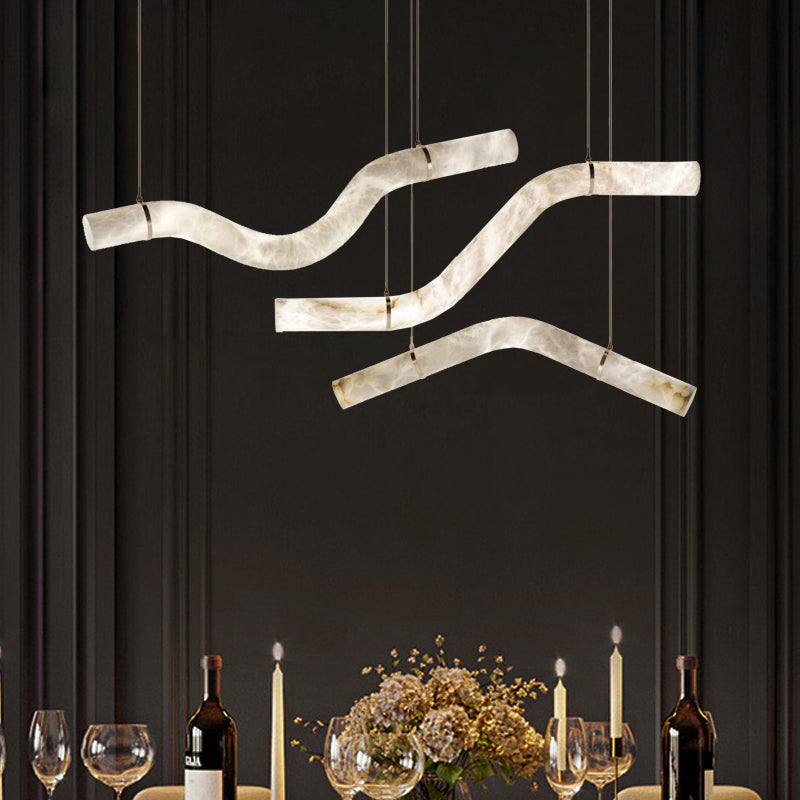 Simplicity Alabaster Linear Chandelier 51'' 55'' 60'' 61'' 65''W