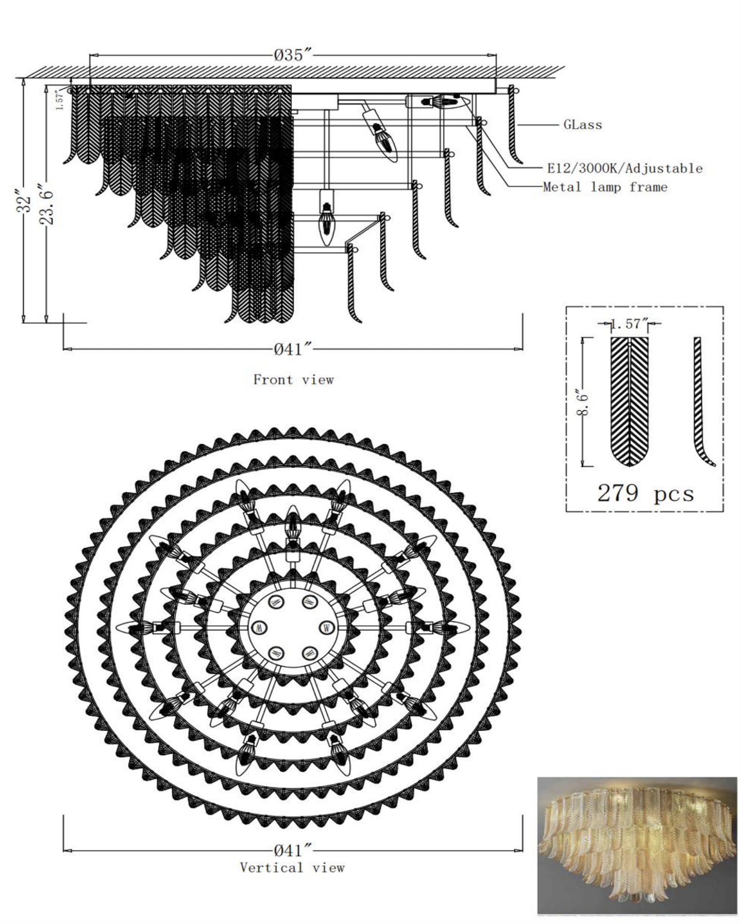 FIREWORKS BLOOM CEILING LAMP CHANDELIER
