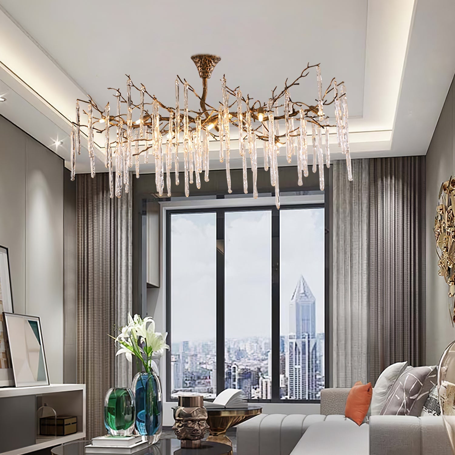 Annata Ice Strip Glamour Dripstone Chandelier