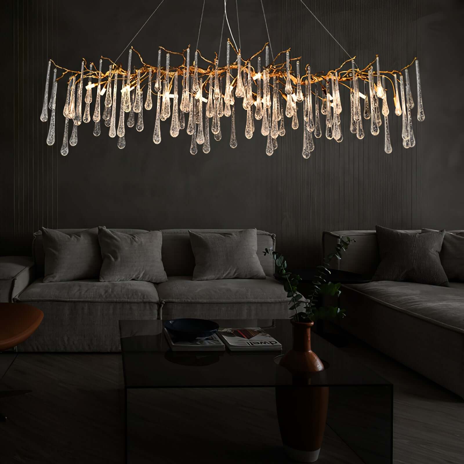 Aqua Makrama Chandeliers 33.5" 41" 49" 59" 71"L