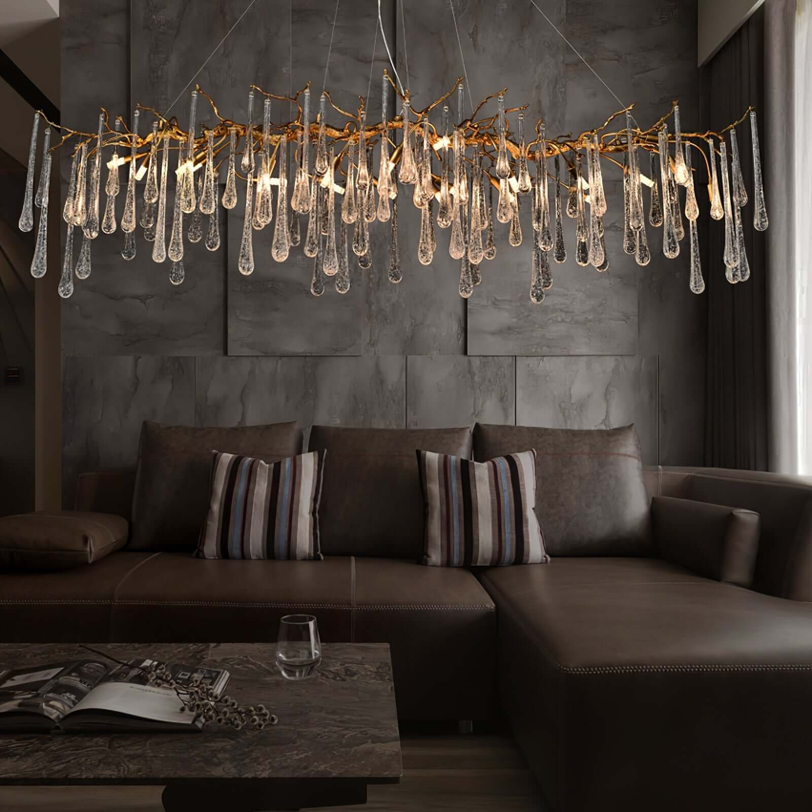 Aqua Makrama Chandeliers 33.5" 41" 49" 59" 71"L