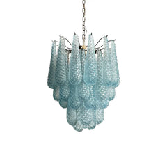 Vintage Murano Blue Glass Petals Chandelier 21.3"