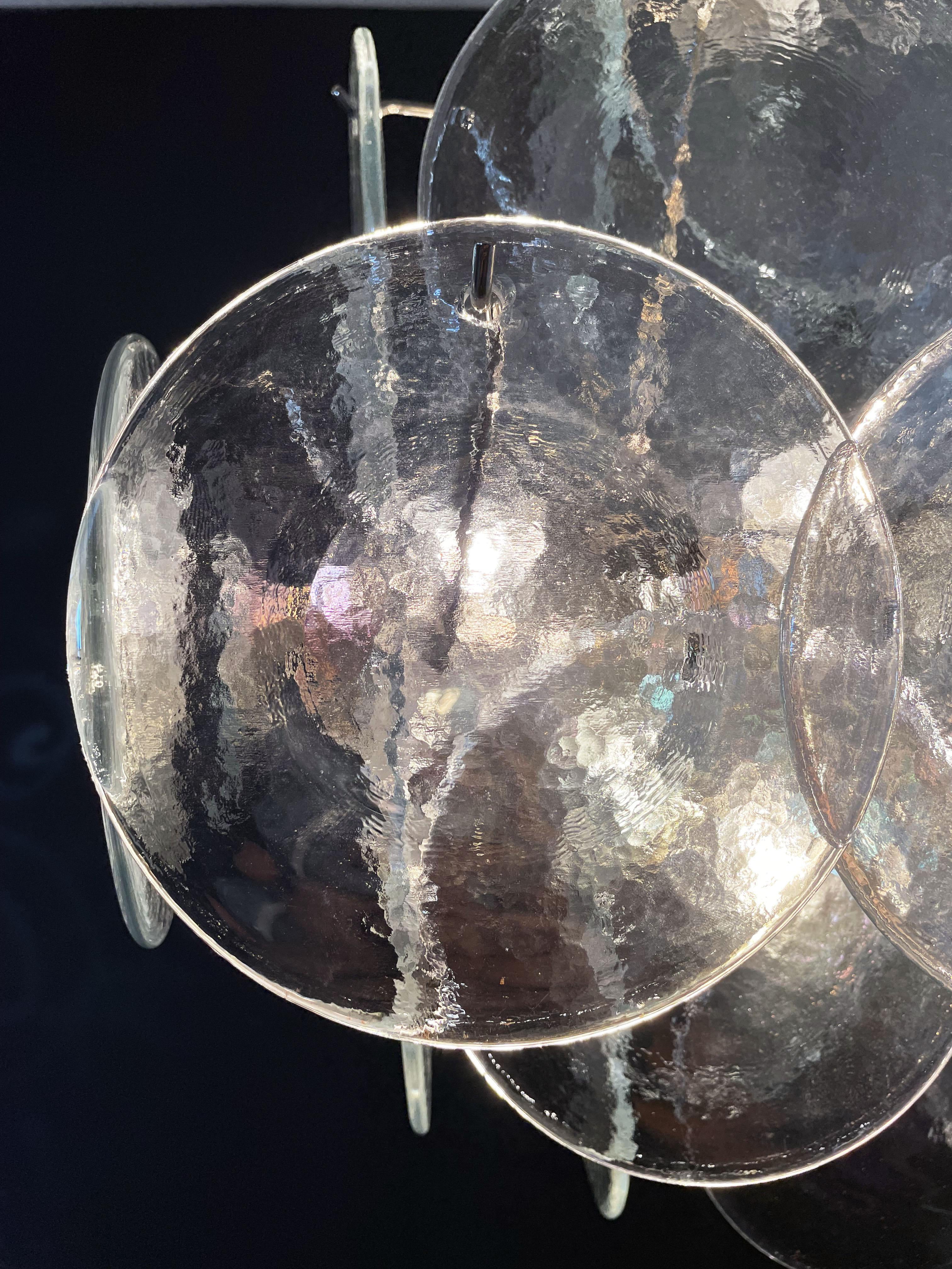 Vintage Murano Iridescent Disks Chandelier 19.7"
