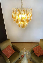 Vintage Murano Swallows Amber Glass Chandelier 21.6"