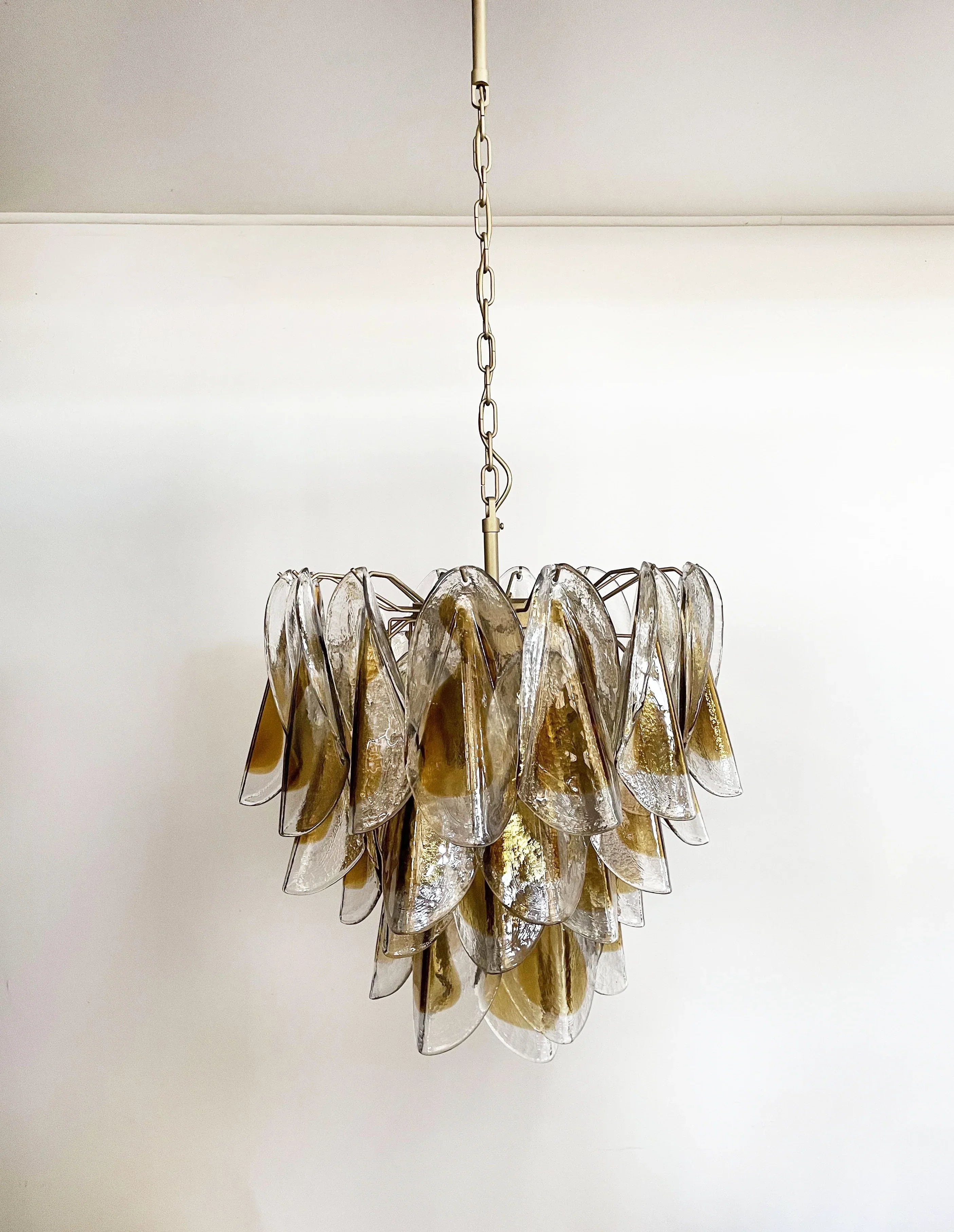 Vintage Murano Swallows Amber Glass Chandelier 21.6"
