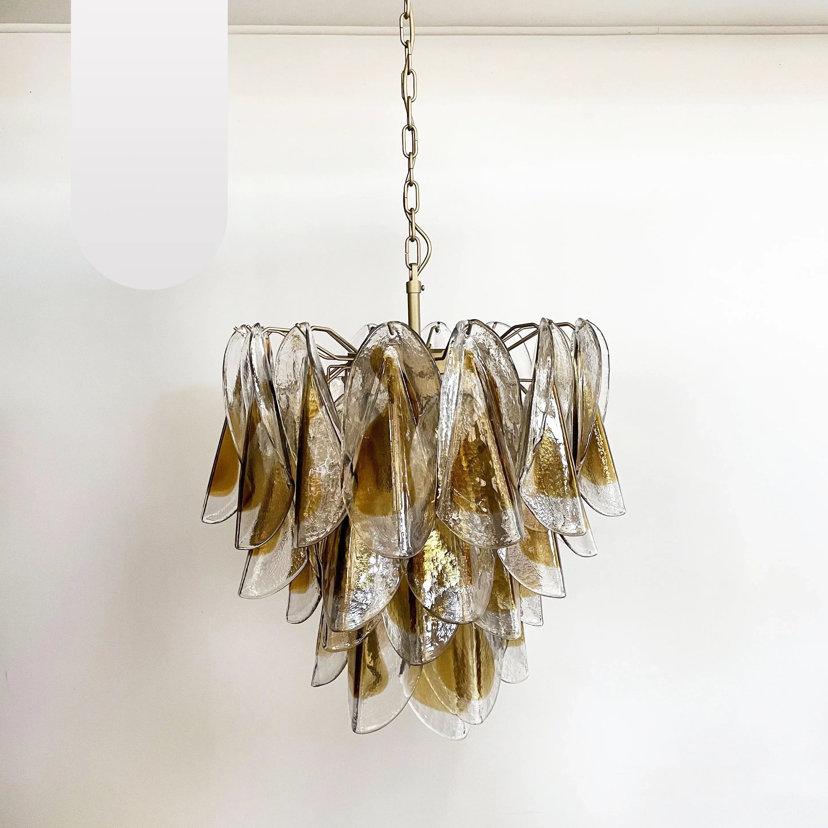 Vintage Murano Swallows Amber Glass Chandelier 21.6"