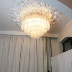 Vintage Murano Transparent Glass Ceiling Light 25.6"