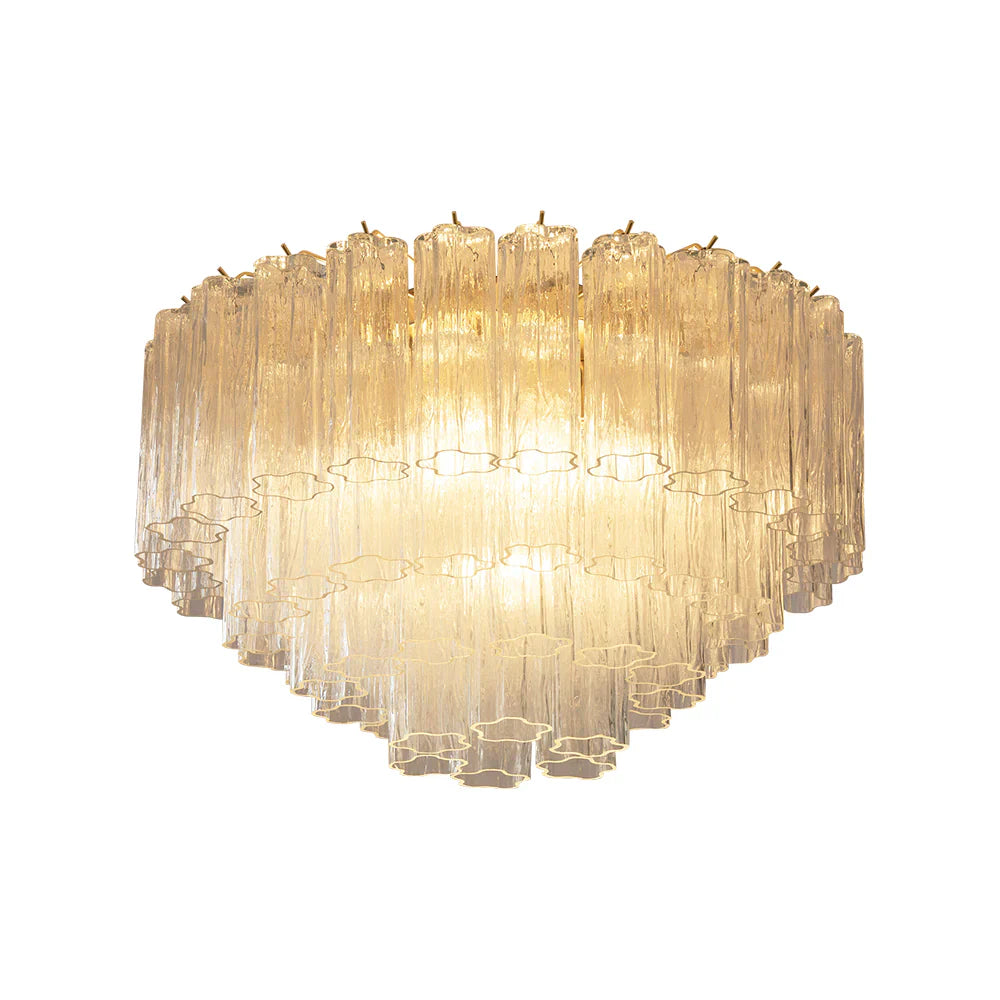 Vintage Murano Transparent Glass Ceiling Light 25.6"