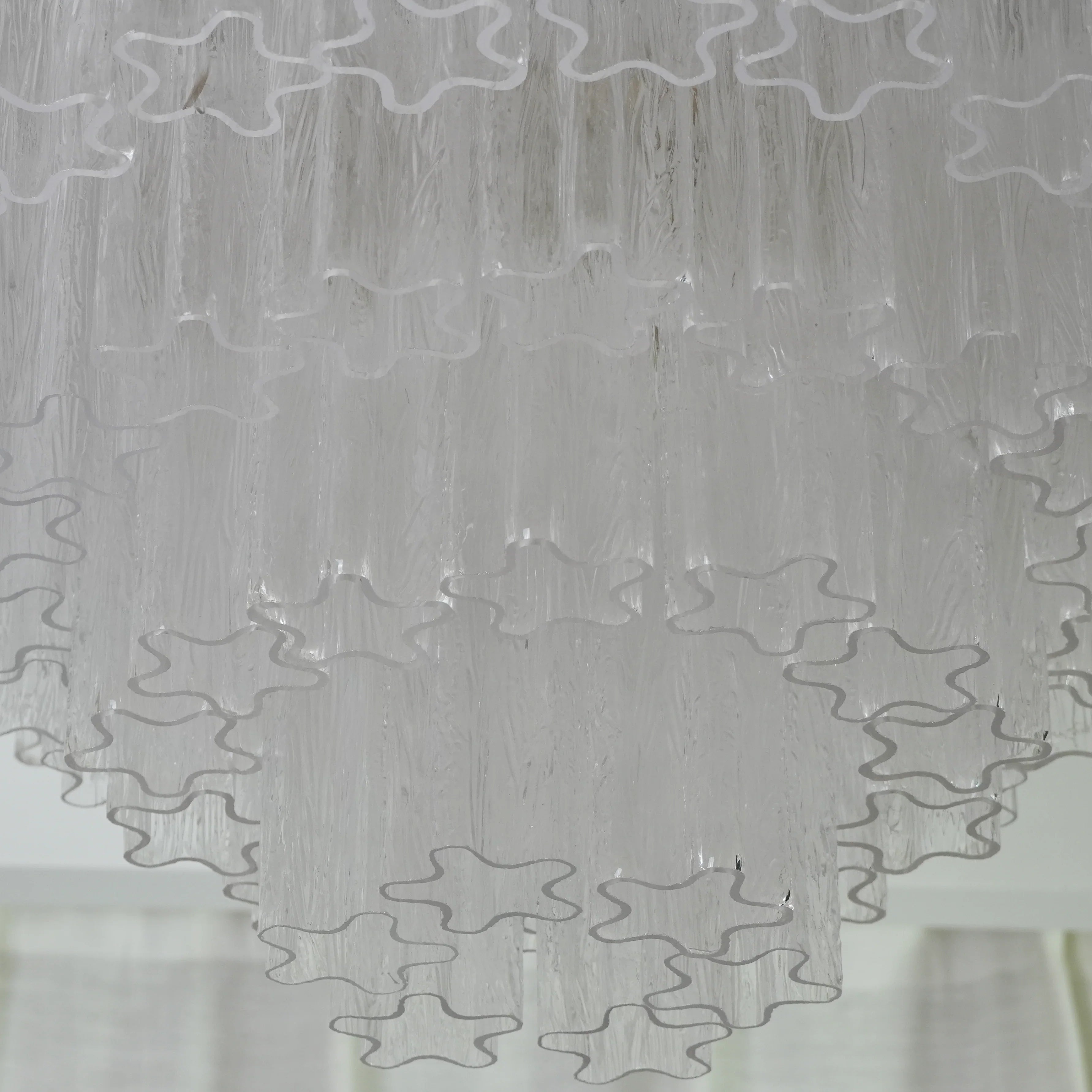 Vintage Murano Transparent Glass Ceiling Light 25.6"