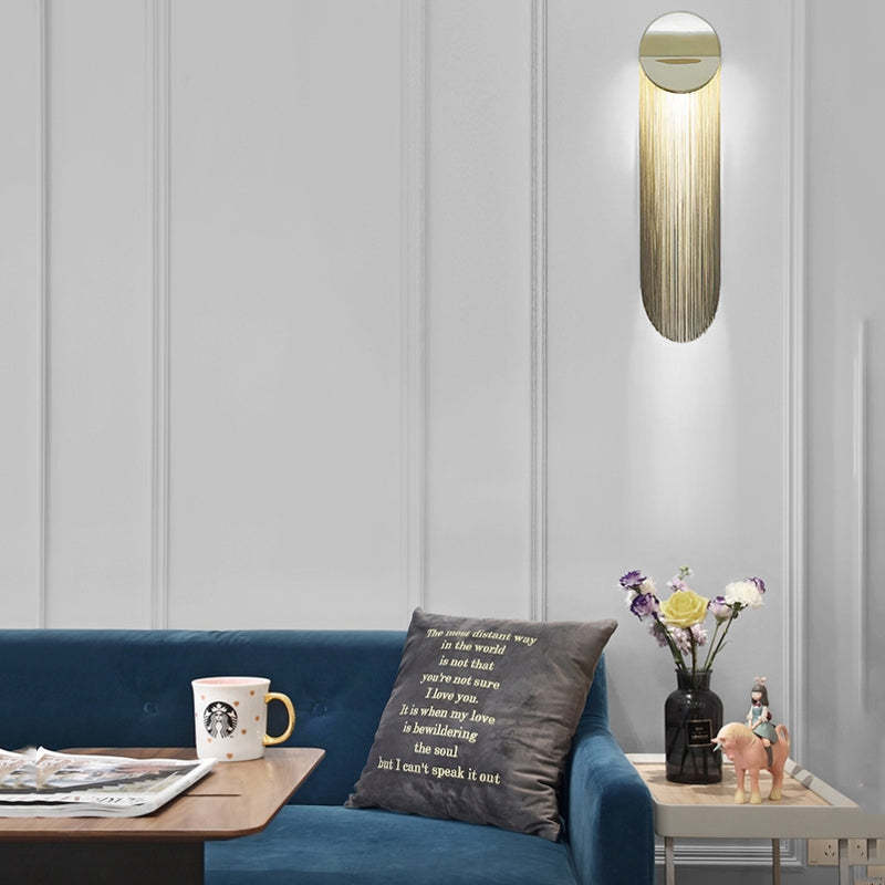 Modern Chain Tassel<br> Arcs  Wall Sconce