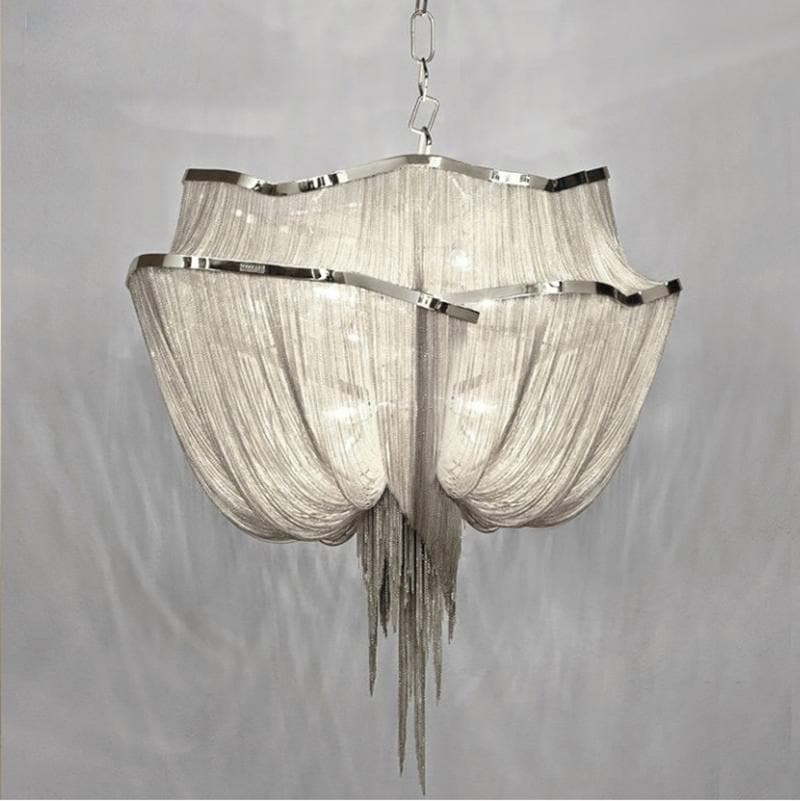 Alisa Luxury Double-layer Aluminum Chain Tassel Chandelier
