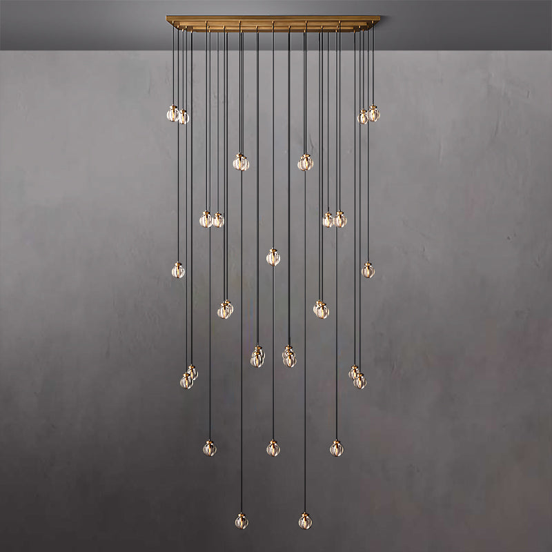 Pearl Ball Long Chandelier 72"