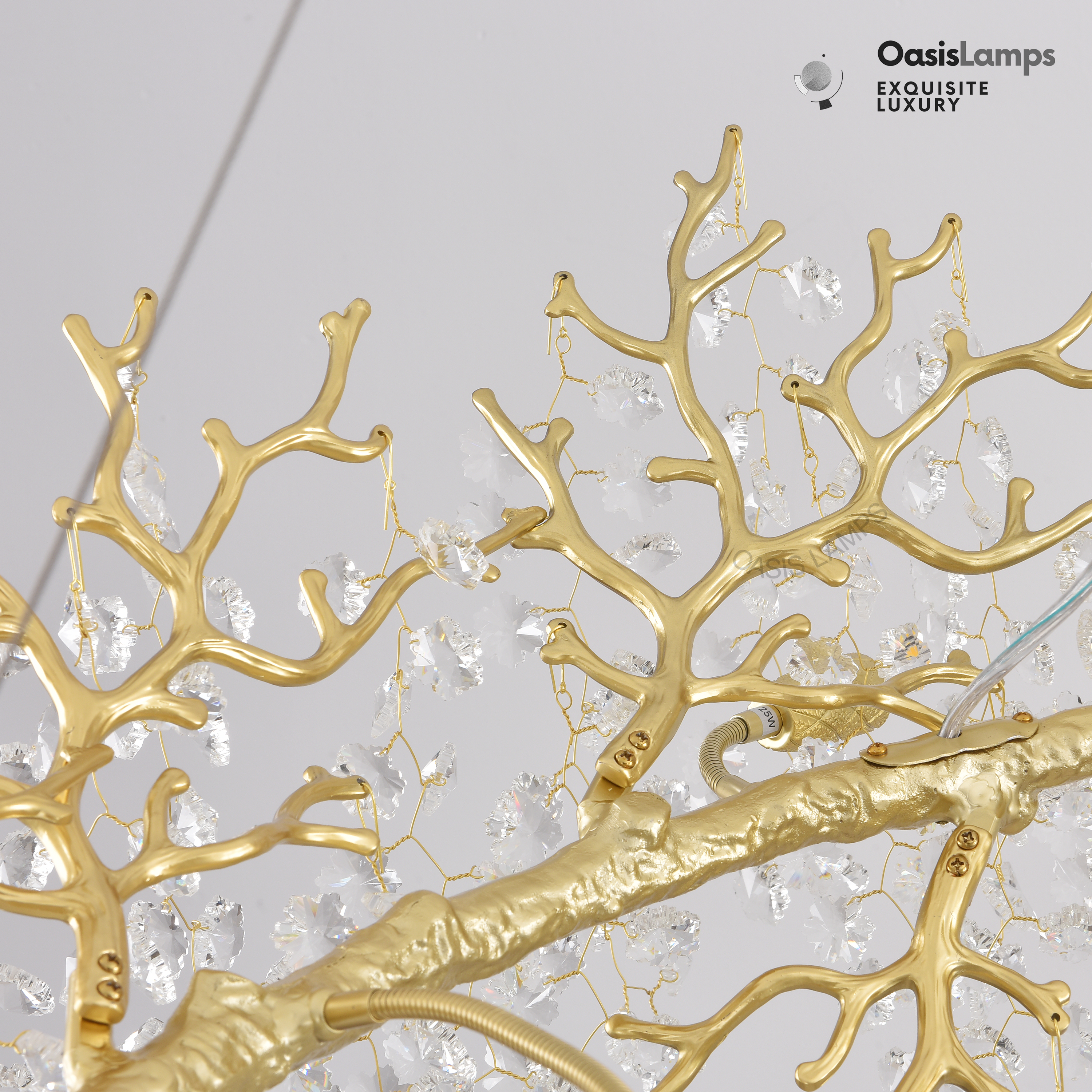 Lustre Branches Crystal Round Chandelier for All Rooms 30" 40"#Color_Brass