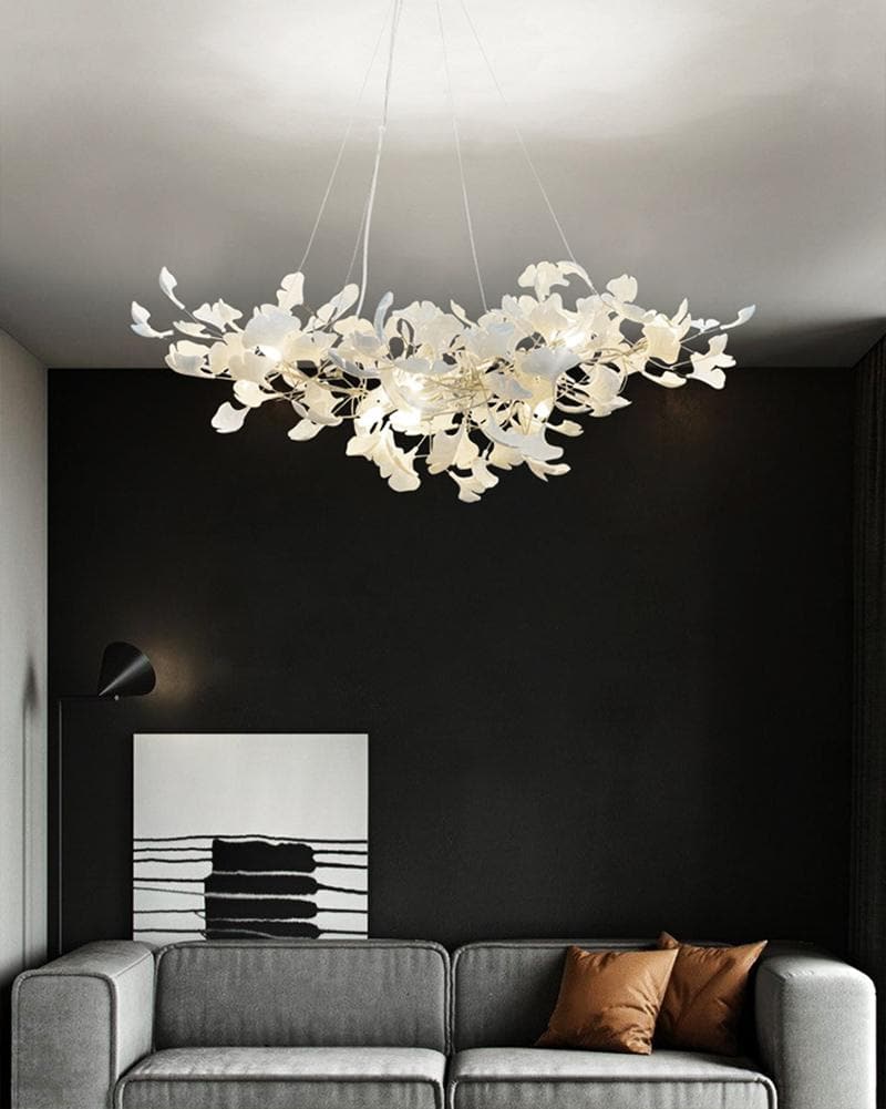 Twilight Branches Ceramic Petal Chandelier Gold Length 31" 39" 59" 78"