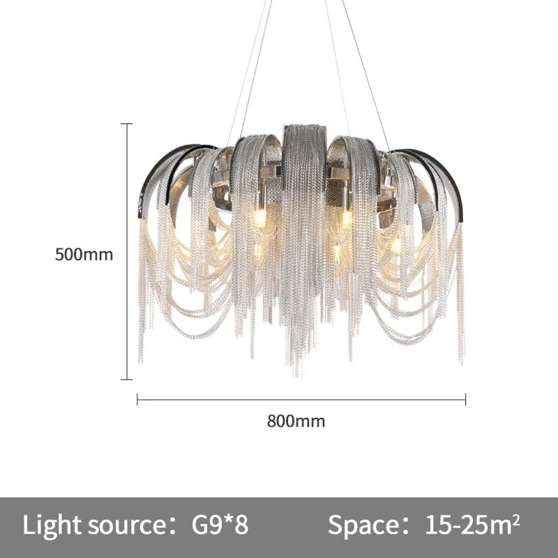 Teresa Cadena Chain Tassel Modern Chandelier