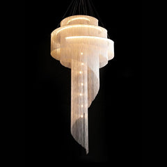 Alisa Luxury Aluminum Chain Tassel Ring Multilayer Chandelier 47'' 59'' 67''H