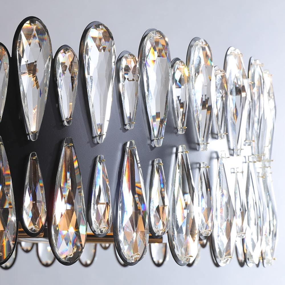 Black Modern Crystal Round Chandelier D 32"