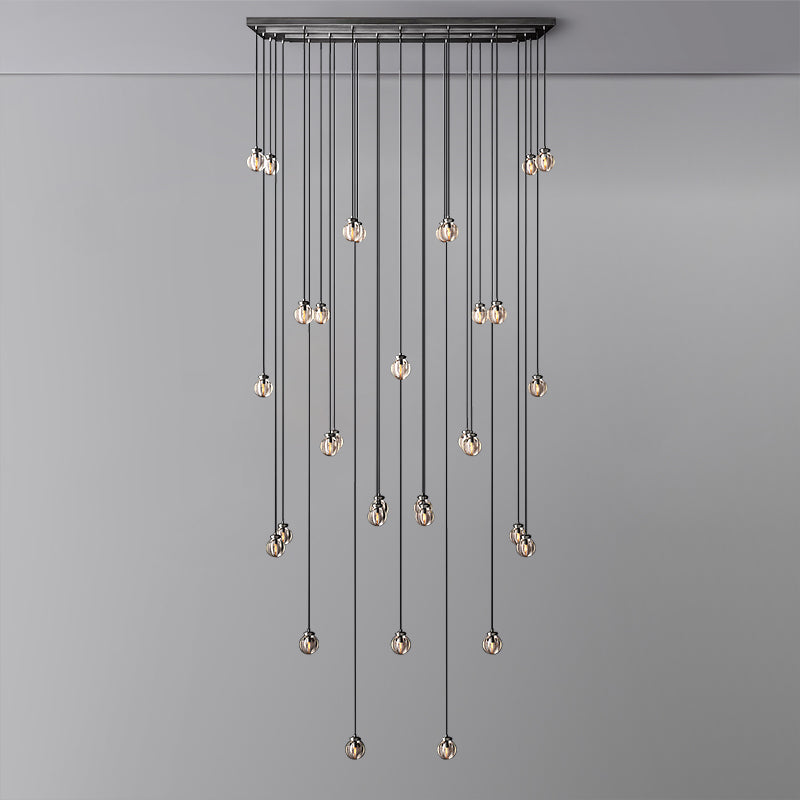 Pearl Ball Long Chandelier 72"