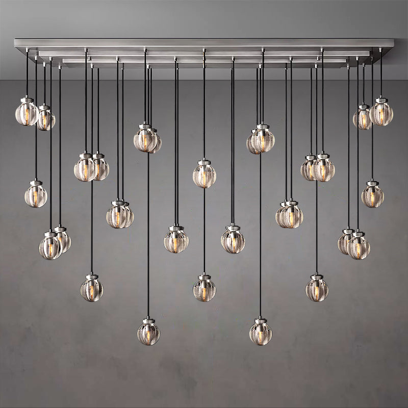 Pearl Ball Long Chandelier 72"