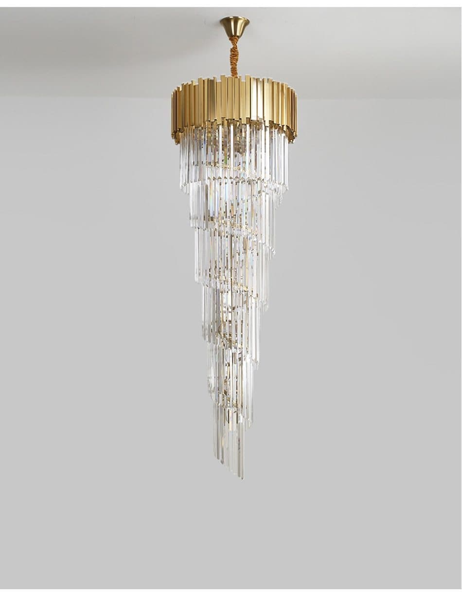 Natasha Golden Modern Large Crystal Chandelier Golden