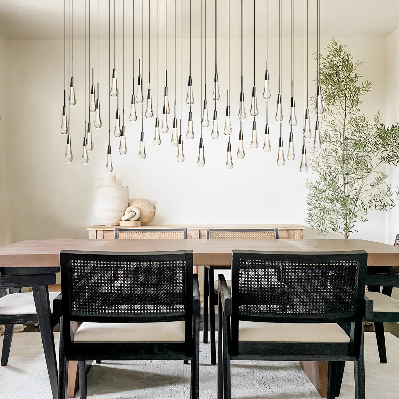 Elara Solitaires Linear Crystal Chandelier 37'' 50'' 70'' 87" 120"W#color_bronze,size_87"-52 lights