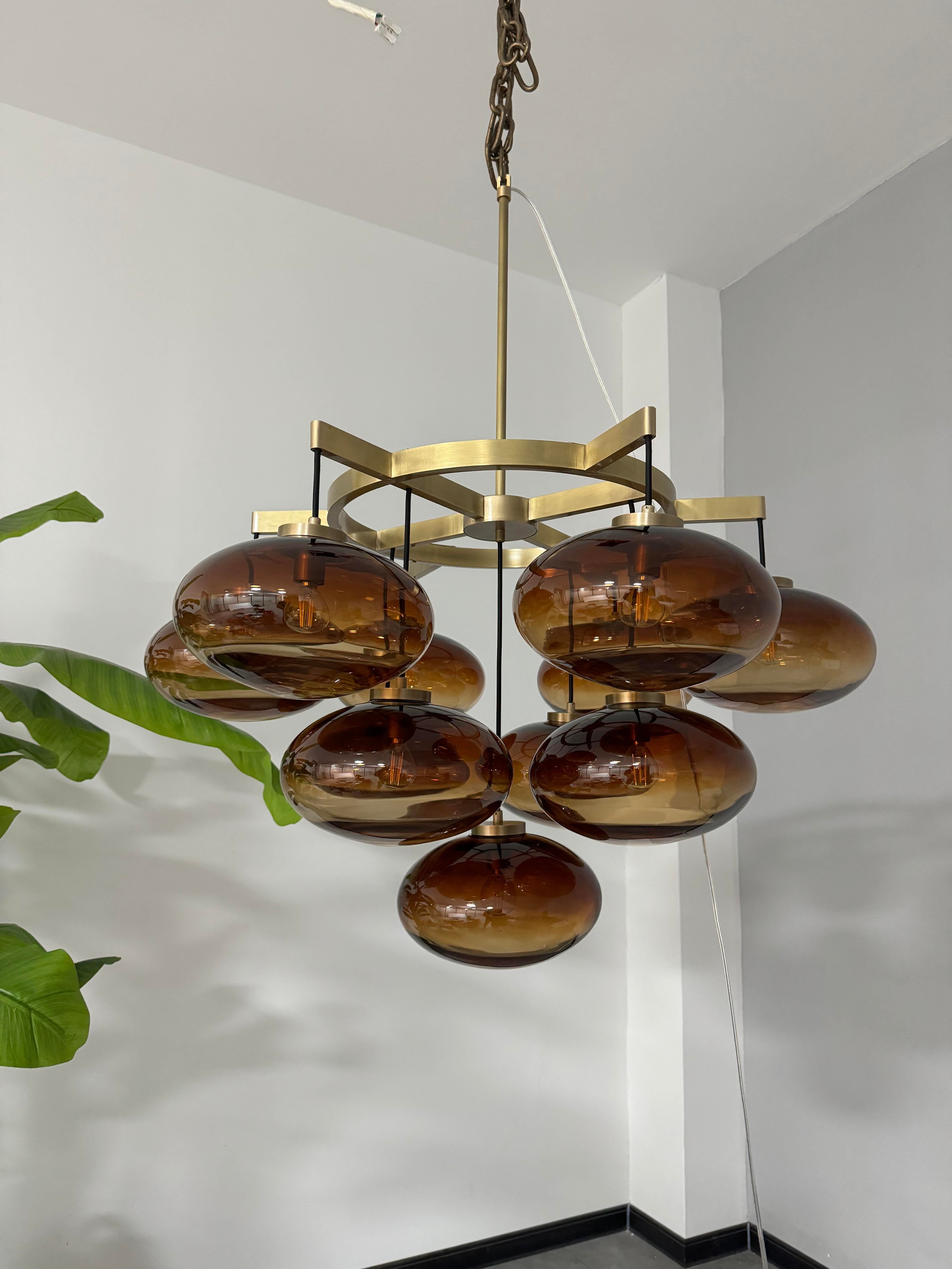 Cabrete Clear Glass Round Chandelier 36"