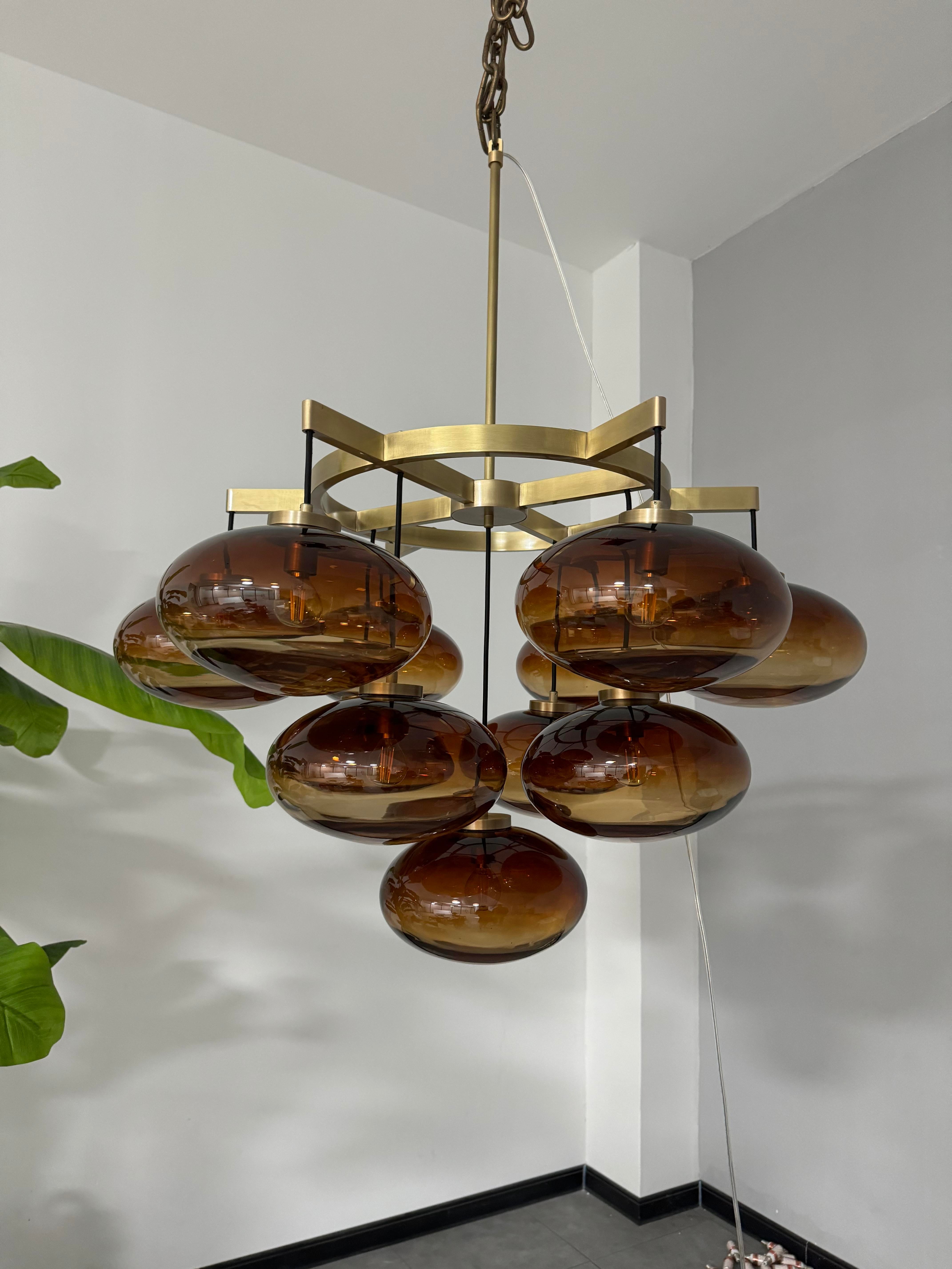 Cabrete Clear Glass Round Chandelier 36"