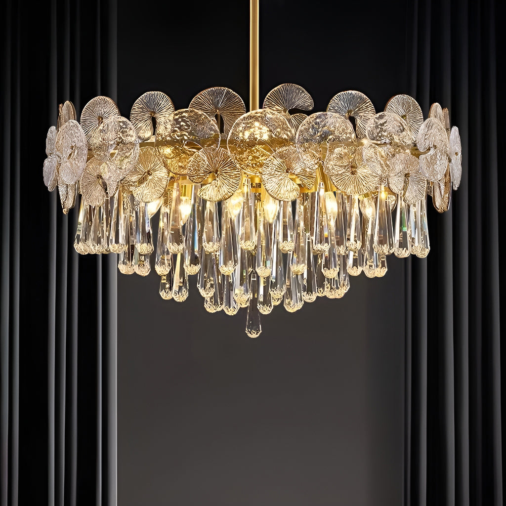 Modern Luxury Gold Glass Chandelier