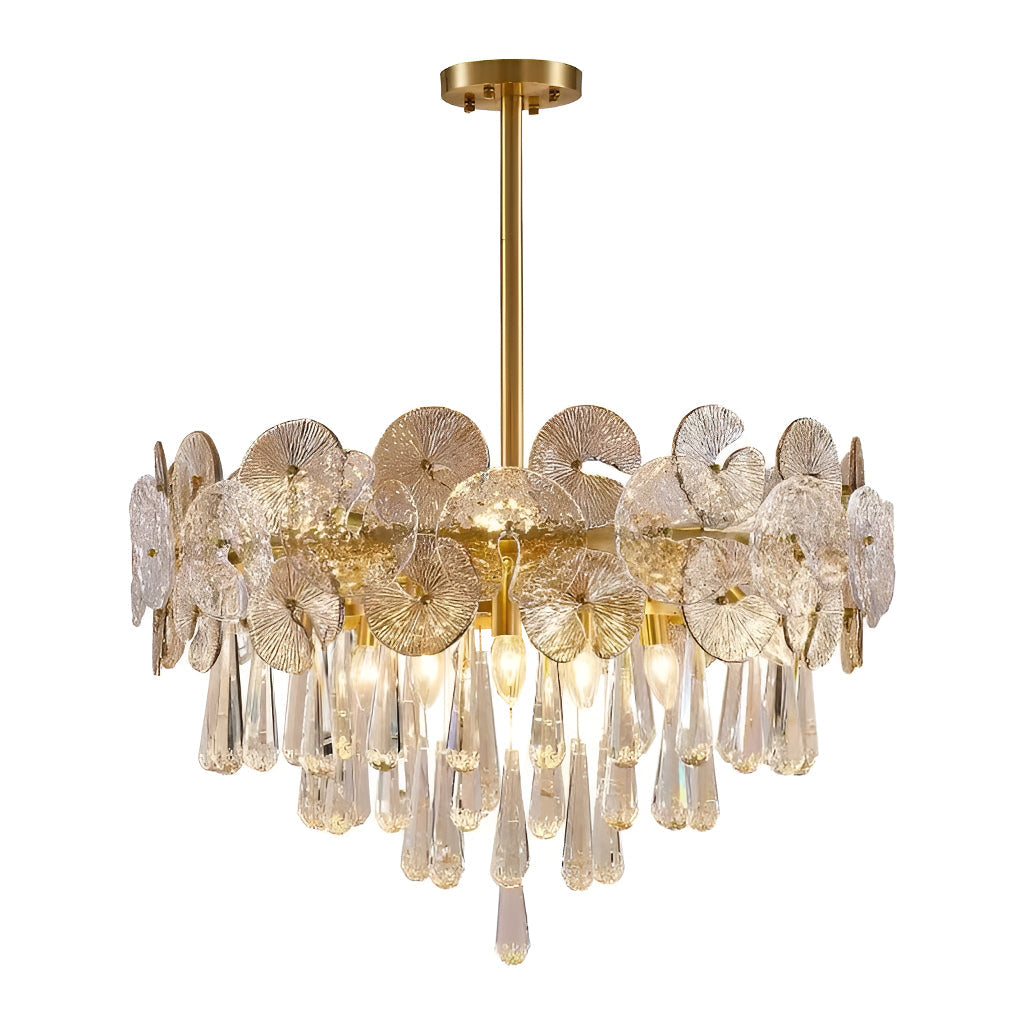 Modern Luxury Gold Glass Chandelier