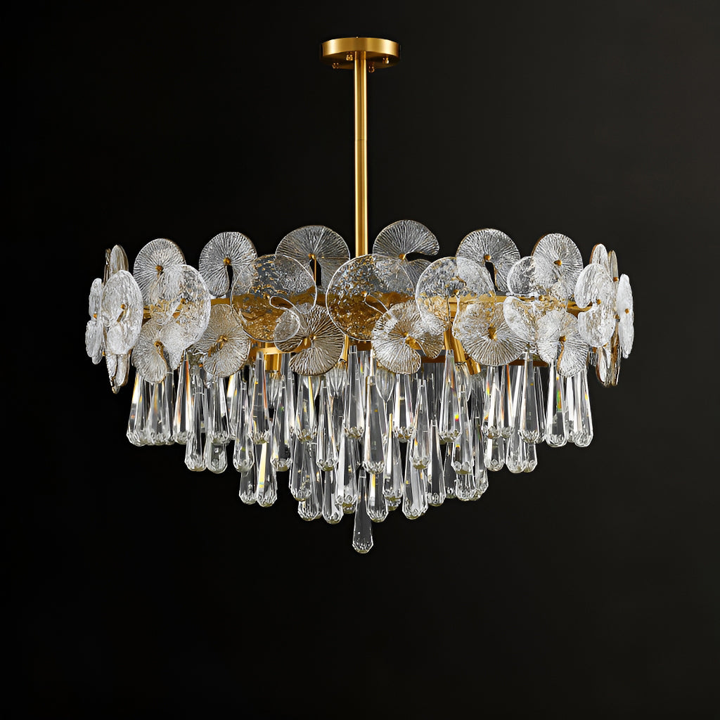 Modern Luxury Gold Glass Chandelier