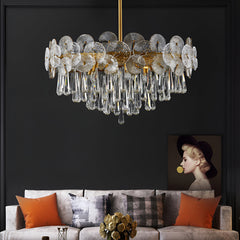 Modern Luxury Gold Glass Chandelier