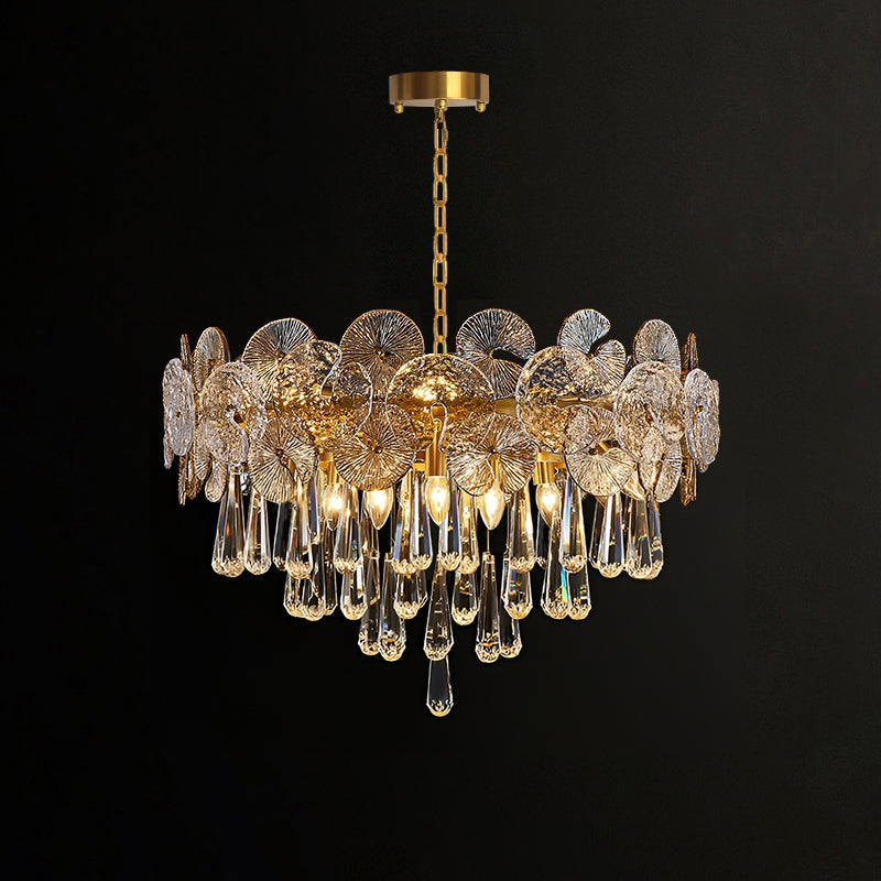 Modern Luxury Gold Glass Chandelier