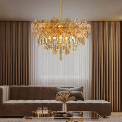 Modern Luxury Gold Glass Chandelier