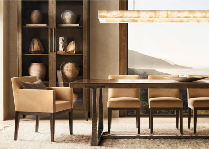T-Brace Rectangular Extension Dining Table