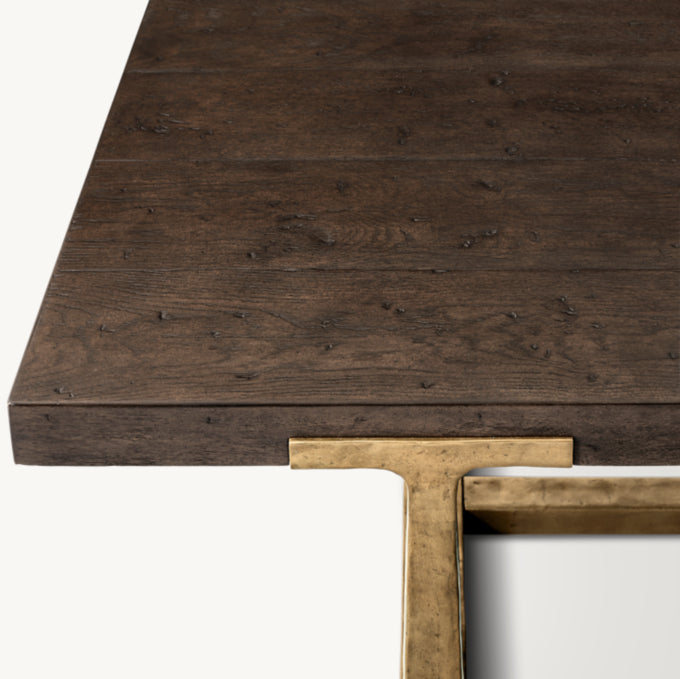 T-Brace Rectangular Extension Dining Table