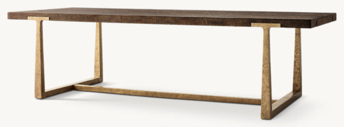 T-Brace Rectangular Extension Dining Table
