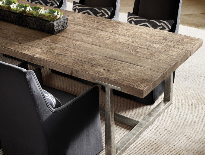 T-Brace Rectangular Extension Dining Table