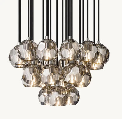 Belle Round Cluster Chandelier Clear / Smoky 14" 19" 24" 30" 40"