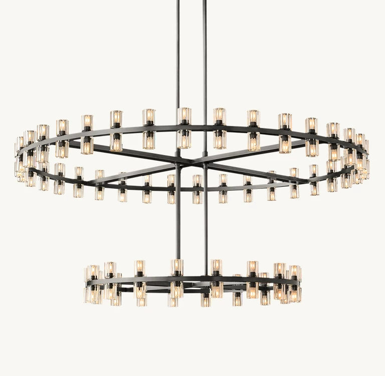 Arcachon 2 Tierd Round Chandelier 60"