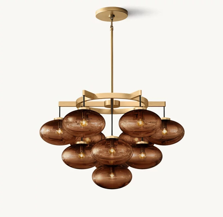 Cabrete Clear Glass Round Chandelier 36"