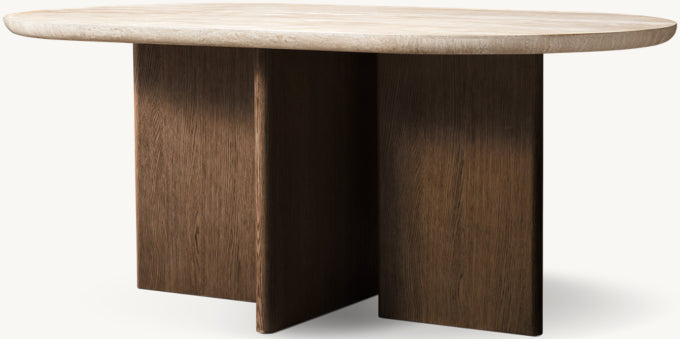 Vivian Cross-Base Rectangular Dining Table