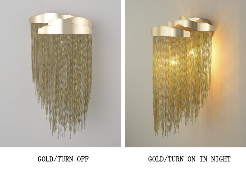 Modern Chain Tassel<br> 3 Lights Stacking Wall Sconce