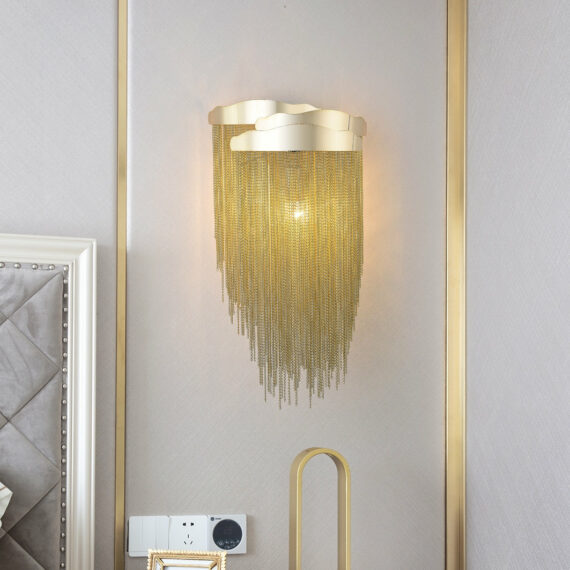 Modern Chain Tassel<br> 3 Lights Stacking Wall Sconce