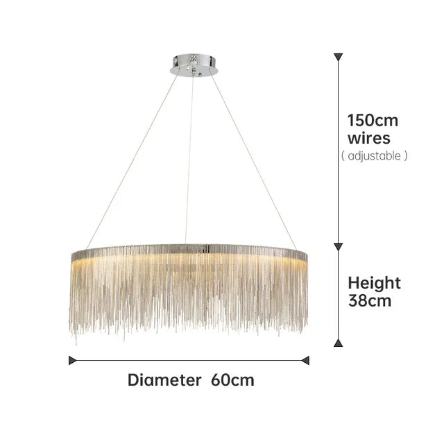 Teresa Cadena Steel Tassel Chandelier