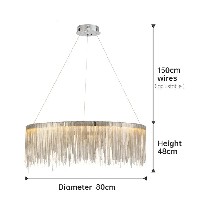 Teresa Cadena Steel Tassel Chandelier